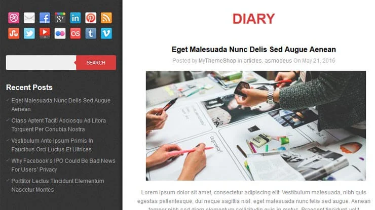 Diary WordPress Theme