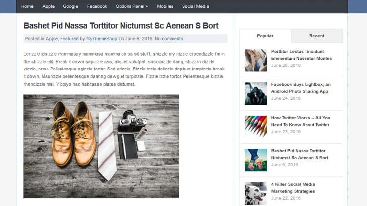JustBlue WordPress Theme 2