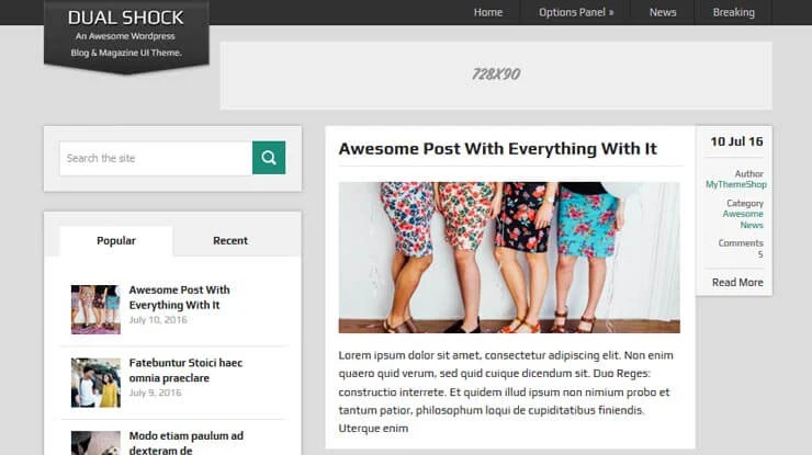 DualShock WordPress Theme