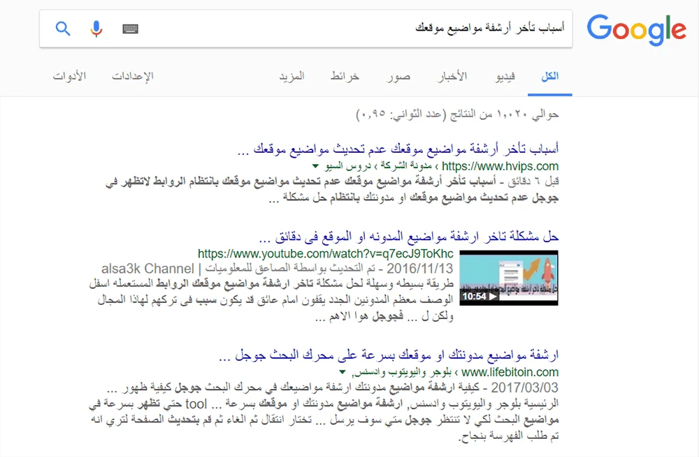 أسباب تأخر أرشفة مواضيع موقعك وحلولها 1