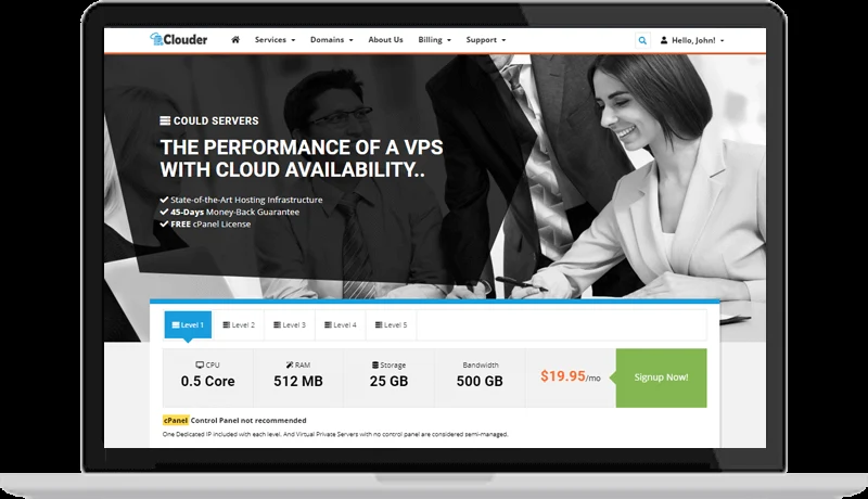 Clouder WHMCS Theme 3