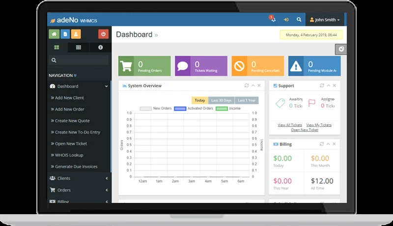 Adeno WHMCS Admin Theme