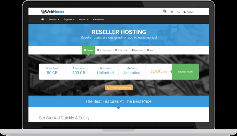 Web Hoster WHMCS Theme 2