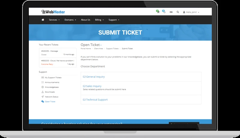Web Hoster WHMCS Theme 4