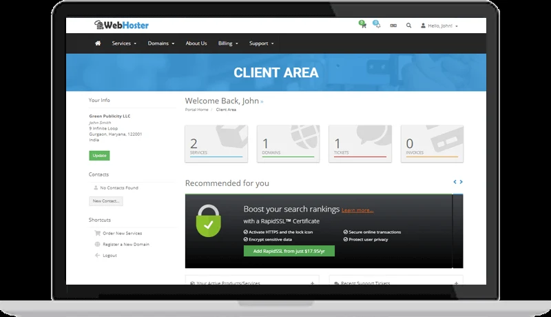 Web Hoster WHMCS Theme 5