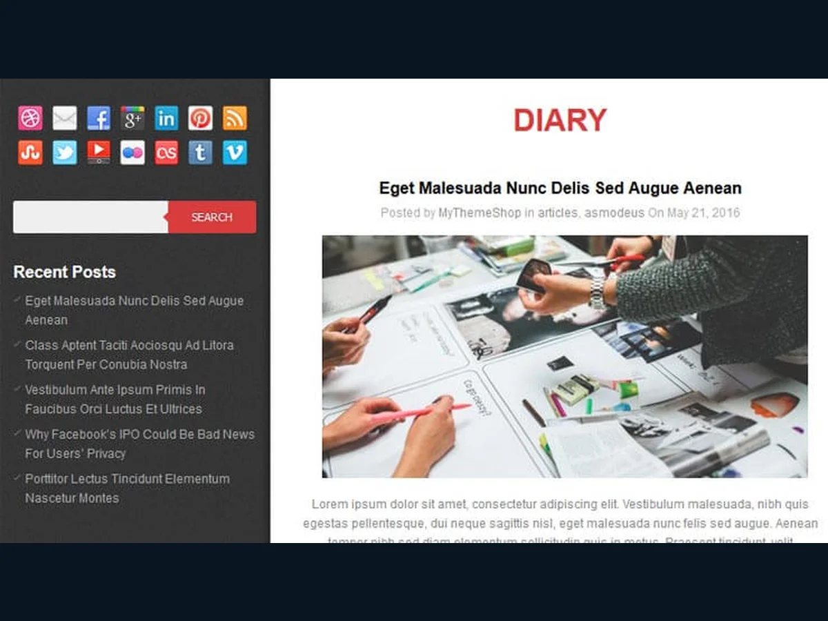Diary WordPress Theme
